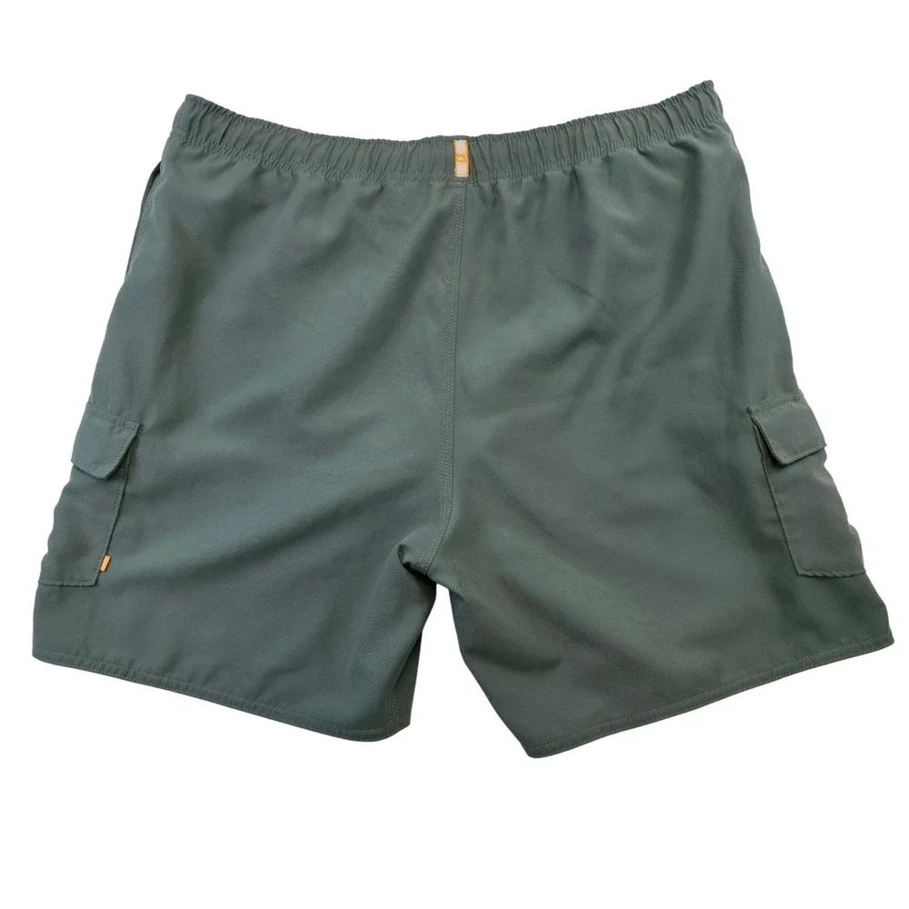 Quiksilver Waterman Collection Mens Sage Green Cargo Board Shorts Swim Trunks L